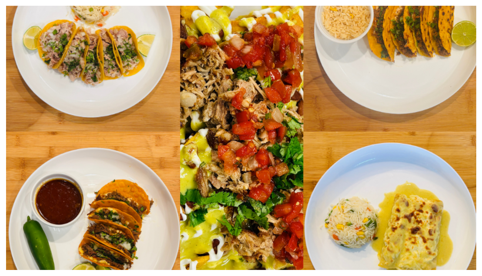 A colourful selection of Mexican dishes